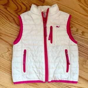 Vineyard Vines Kids Cream Puffer Vest Pink 2t